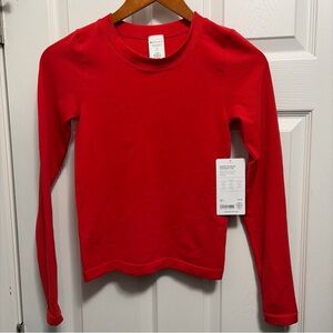 Athleta red renew seamless shirt Crew Neck Top XS NWT